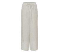Marlene-Hose KAFFE "Damen Hose KAmilia", Damen, Gr. 40, N-Gr, weiß (chalk, schwarz stripe), Obermaterial: 70% Viskose CV. 30% Leinen LI., Hosen (23901833-40) chalk, schwarz stripe