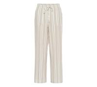 Marlene-Hose KAFFE "Hose KAmilia", Damen, Gr. 38, N-Gr, weiß (chalk, chinchilla stripe), Obermaterial: 70% Viskose CV. 30% Leinen LI., Hosen (26617409-38) chalk, chinchilla stripe