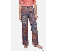 Marlene-Hose BETTY BARCLAY "Damen mit elastischem Bund", Damen, Gr. 40, Normalgrößen, blau, rot, Obermaterial: 100% Viskose, weit lang, Hosen (59925912-40) blau, rot