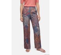 Marlene-Hose BETTY BARCLAY "Damen mit elastischem Bund", Damen, Gr. 46, Normalgrößen, blau, rot, Obermaterial: 100% Viskose, weit lang, Hosen (59925912-46) blau, rot
