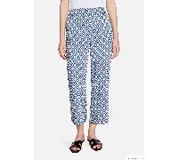Marlene-Hose BETTY BARCLAY "Damen mit elastischem Bund", Damen, Gr. 36, Normalgrößen, blau, weiß, Obermaterial: 100% Viskose, relaxed fit 7/8-Länge, Hosen (97270431-36) blau, weiß