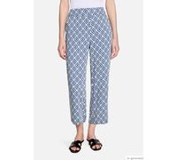 Marlene-Hose BETTY BARCLAY "Damen mit elastischem Bund", Damen, Gr. 44, Normalgrößen, blau, weiß, Obermaterial: 100% Viskose, relaxed fit 7/8-Länge, Hosen (97270431-44) blau, weiß