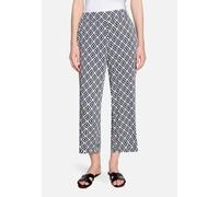 Marlene-Hose BETTY BARCLAY "Damen mit elastischem Bund", Damen, Gr. 40, Normalgrößen, dunkelblau, weiß, Obermaterial: 100% Viskose, relaxed fit 7/8-Länge, Hosen (89610565-40) dunkelblau, weiß