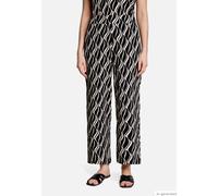 Marlene-Hose BETTY BARCLAY "Damen mit elastischem Bund", Damen, Gr. 40, Normalgrößen, schwarz-weiß (schwarz, beige), Obermaterial: 95% Polyester, 5% Elasthan, relaxed fit 7/8-Länge, Hosen (75256249-40