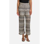 Marlene-Hose BETTY BARCLAY "Betty Barclay Marlene-Hose mit hohem Bund", Damen, Gr. 44, Normalgrößen, schwarz-weiß (weiß, schwarz), Obermaterial: 100% Polyester. Futter: 100% Polyester., modisch, relax