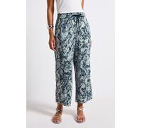 Marlene-Hose STREET ONE, Damen, Gr. 34, Länge 26, blau (arona blau), Stoff, 100% Viskose, bedruckt, loose fit knöchelfrei, Hosen, High Waist (34129530-34) arona blau