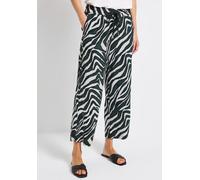 Marlene-Hose STREET ONE, Damen, Gr. 34, Länge 26, grün (pine grove grün), Stoff, 100% Viskose, bedruckt, loose fit knöchelfrei, Hosen, High Waist (14578869-34) pine grove grün