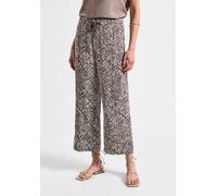 Marlene-Hose STREET ONE, Damen, Gr. 36, Länge 26, braun (nomad braun), Stoff, 100% Viskose, bedruckt, loose fit knöchelfrei, Hosen, High Waist (29915744-36) nomad braun