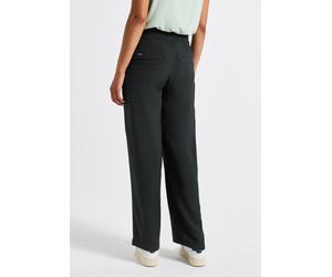 Marlene-Hose STREET ONE, Damen, Gr. 38, Länge 30, grün (pine grove grün), Stoff, 85% Viskose, 15% Nylon, unifarben, loose fit lang, Hosen, High Waist (41665619-38) pine grove grün