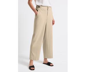 Marlene-Hose STREET ONE, Damen, Gr. 44, Länge 28, beige (coastal beige), Stoff, 48% Polyamid, 28% Viskose, 18% Polyester, 6% Elasthan, unifarben, comfort fit knöchelfrei, Hosen, High Waist (21499865-4
