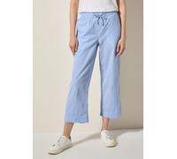 Marlene-Hose STREET ONE, Damen, Gr. XL, Länge 26, blau (aster blau), Web, 65% Baumwolle, 35% Modal, Nadelstreifen, loose fit normal, Hosen, im Loose Fit (41349765-XL) aster blau