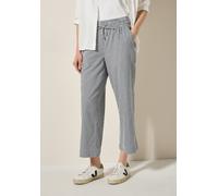 Marlene-Hose STREET ONE, Damen, Gr. XXL, Länge 26, blau (universal blau), Web, 65% Baumwolle, 35% Modal, Nadelstreifen, loose fit normal, Hosen, im Loose Fit (43858133-XXL) universal blau