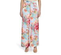 Marlene-Hose VERA MONT "Damen mit Blumenprint", Damen, Gr. 34, Normalgrößen, blau, rosé, Satin, Obermaterial: 100% Polyester, weit lang, Hosen (88213016-34) blau, rosé