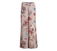 Marlene-Hose VERA MONT "Damen mit Blumenprint", Damen, Gr. 34, Normalgrößen, bunt (beige, dunkelrot), Satin, Obermaterial: 100% Polyester. Futter: 100% Polyester, weit lang, Hosen (20836064-34) beige,