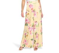 Marlene-Hose VERA MONT "Damen mit Blumenprint", Damen, Gr. 40, Normalgrößen, gelb, rosé, Satin, Obermaterial: 100% Polyester. Futter: 100% Polyester, weit lang, Hosen (99315119-40) gelb, rosé