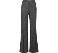 Marlene-Hose BONPRIX, Damen, Gr. 44, N-Gr, grau (grau, schwarz meliert), Obermaterial: 90% Polyester, 10% Wolle, festlich, loose fit, Hosen, lockere Passform, weites Bein, Woll-Optik, festlicher Stil