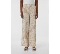 Marlenehose aus Crêpe mit All-over-Print beige 32/LONG