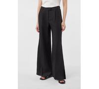Marlenehose aus Leinen mit Saum-Schlitzen schwarz 38