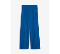 Marlene-Hose BONPRIX "Marlenehose", Damen, Gr. 42, N-Gr, blau (arktikblau), Obermaterial: 95% Polyester, 5% Elasthan, loose fit, Hosen, aus Polyester und Elasthan, Loose fit Passform, femininer Stil (