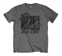 Marley Bob - T-Shirt # M Unisex Grey # Catch a Fire World Tour