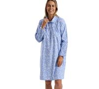 Marlon Damen Womens Candace 40" Length Brushed Cotton Printed Peter Pan Collar Nightgown Nachthemd, Hübsches Blau, 20-22