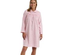 Marlon Damen Womens Candace 40" Length Brushed Cotton Printed Peter Pan Collar Nightgown Nachthemd, Pink (Pretty Pink), 20-22
