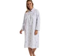 Marlon Damen Womens Candace 45" Length Brushed Cotton Printed Peter Pan Collar Nightgown Nachthemd, Lavendelstrauß, 8-10