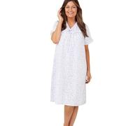 Marlon Damen Womens Carlotta Easy-Care Frill Trim Woven Nightdress Nachthemd, Blue Swirl, 20-22