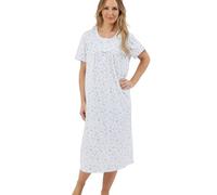 Marlon Damen Women's Maria Cotton Jersey Nightie Nachthemd, Ernteblau, 24-26