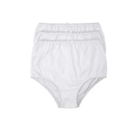 Marlon Damen Womens Venetia White 100% Cotton Full Brief Pack of 3 Boxershorts, White,