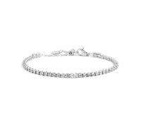 Marlù Tennis-Armband 2 mm weißes Zirkonia und zentrale Stahl aus 2BR0105-W, [19,0] cm, Edelstahl Zirkonium Legierter Stahl