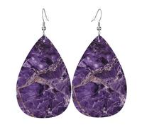 Marmor-Ohrringe für Damen, tropfenförmig, Leder, doppelseitig, baumelnd, leicht, Damen-Ohrschmuck, Schmuck, modisch, Geburtstagsgeschenk
