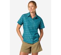 Marmot Wm's Airexchange Short Sleeve Shirt emerald blue slight stripe (42548) S