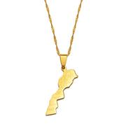 Maroc Karte Städte Name Anhänger Halskette, Für Damen Herren Marokko Karte Schmuck, Vintage Umriss Trendy Patriotisch Ethnisch Unisex Accessoires, Geometrische Verstellbare Kette Charm Schmuck