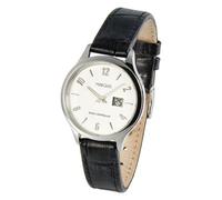 MARQUIS Elegante Damen Funkuhr (Junghans-Uhrwerk) Lederarmband mit Edelstahlverschluss, Gehäuse aus Edelstahl 983.4787