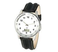 MARQUIS Sportliche Herren Funkuhr - Halbzeit - (Junghans-Uhrwerk) Lederarmband, Gehäuse aus Edelstahl 964.6029