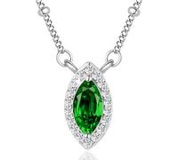 Marquise-Geburtsstein-Halskette für Damen, 925er-Sterlingsilber, Diamant, zierlicher, eleganter natürlicher Kristall-Edelstein-Anhänger, verstellbare Kette, perfekt, einzigartig, besonderer Jahrestag