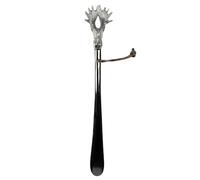 Mars & More Schuhlöffel Dammhirsch Aluminium H54x10x4cm m.Lederriemen Stiefellöffel Schuhanzieher Silber Alu