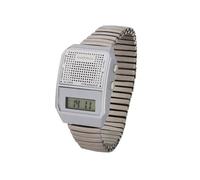 Marschall Deutsch sprechende Armbanduhr mit seitlichen Einstellknöpfen I 1100V I Silber I Stündliche Zeitansage I Wecker I Perfekt für Senioren, Blinde und Sehbehinderte