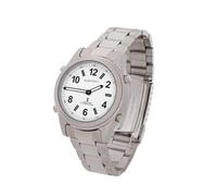 Sprechende Funk-Armbanduhr Damen & Herren Metall-Gliederarmband Stile Damenuhr