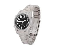 Marschall Deutsch sprechende Damen Armbanduhr I 1138S I Funkarmbanduhr I Für Blinde, Senioren und Demezkranke I Datum- und Zeitansage I Extra große Zeiger I Metallgliederarmband