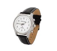 Marschall Deutsch sprechende Damen Armbanduhr I Mit Solarpanel I 1148wl I Funkarmbanduhr I Für Blinde, Senioren und Demenzkranke I Datum- und Zeitansage I Lederarmband