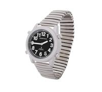 Marschall Sprechende Damen Armbanduhr I 1138SV I Funkarmbanduhr I Für Blinde, Senioren und Demezkranke I Datum- und Zeitansage I Extra große Zeiger I Silber mit Zugarmband