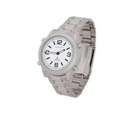 Marschall Deutsch sprechende Herren Armbanduhr I 1136 I Funkarmbanduhr I Für Blinde, Senioren und Demenzkranke I Datum- und Zeitansage I Extra große Zeiger I Metall-Gliederband