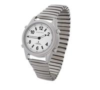 Marschall Deutsch sprechende Herren Armbanduhr I 1136V I Funkarmbanduhr I Für Blinde, Senioren und Sehbehinderte I Datum- und Zeitansage I Extra große Zeiger I Metall-Zugarmband