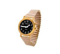 Marschall Deutsch sprechende Herren Armbanduhr I H-BM I Black Edition I Für Blinde, Senioren und Demenzkranke I Zeitansage I Extra große Zeiger I Metallzugarmband