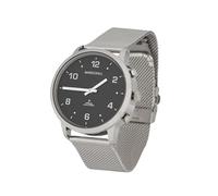 Marschall Deutsch sprechende Unisex Funk-Armbanduhr I Mit Solarpanel I 1150S I Für Blinde, Senioren und Demenzkranke I Datum- und Zeitansage I Schwarzes Zifferblatt und Milanaise Armband