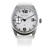 Marschall Original Herren Armbanduhr I Pilota Acero GT I Piloten-Funkuhr mit weißem Lederarmband I Luminiszierende Zeiger I Modern und leistungsstark