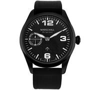 Marschall Original Herren Armbanduhr I Pilota Negro GT I Piloten-Funkuhr mit schwarzem Silikonarmband I Luminiszierende Zeiger I Modern und leistungsstark