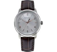 Marschall Original Herren Armbanduhr I Planeo Acero Rosé I Funkuhr mit braunem Lederarmband I Lumineszierende Zeiger I Elegant und minimalistisch